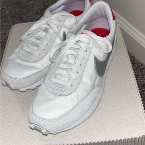 Nike Men’s White Sneakers with Gray Swoosh